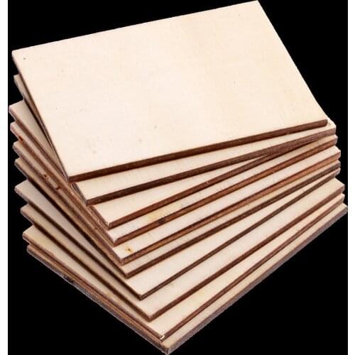 10pcs Blank Wood Business Card Wooden Name Card Unfinished Wood Plaque Craft