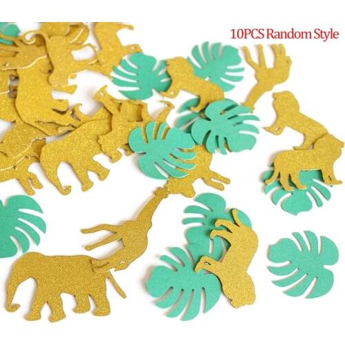 100pcs Hawaiian Monstera Animal Creative Safari Jungle Theme Party Turtle Leaf Confetti Birthday Paper Decor Supplies