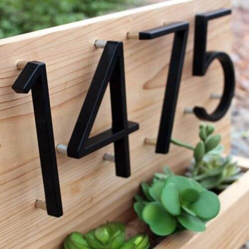 125mm Floating House Number Letter Large Modern Door Letter Home Outdoor 5 Inch Black Number Address Plaque Dash Slash Sign #0-9