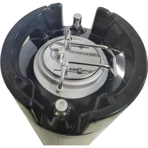 2.5 Gal Beer Keg Rubber Handle Barrel Stainless Steel Homebrew Growler Leak Proof Top Lid Beer Bucket 9.5L Ball Lock Type