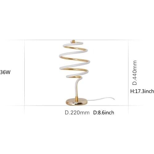 36W Modern Japanese Line Around LED Desk Lamps for Bedroom Living Room Wedding Art Decor Bedside Table Lamp Light Fixtures Gold