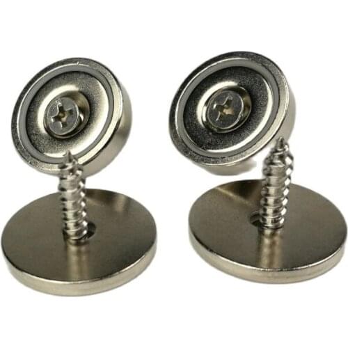 4pcs D32mm Steel Cup Rare Earth Magnet with Strike Plate Neodymium N52 Magnet Catch Kits for Locking Cabinet Door