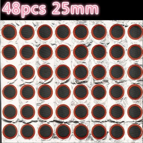 48 pcs 25mm Round Rubber Bicycle Tire Patch Cycle Repair Tools Cycling Bike Tire Tyre Inner Tube Puncture Repair Tool