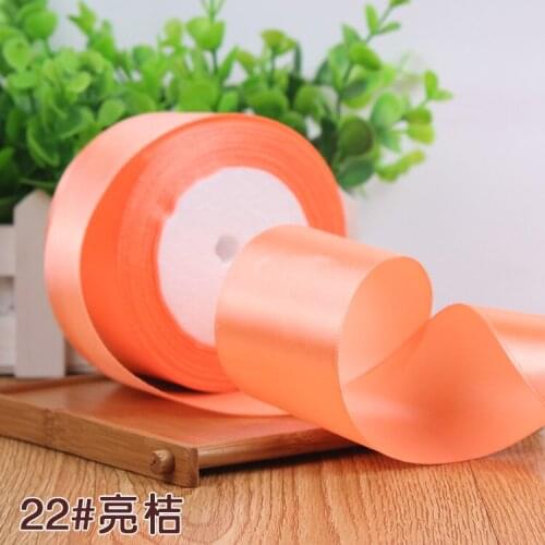 5cm (25Yards/roll) Bright orange Silk Satin Ribbon Polyester Ribbon Wedding Party Christmas Decoration Webbing DIY Gift Box Pack