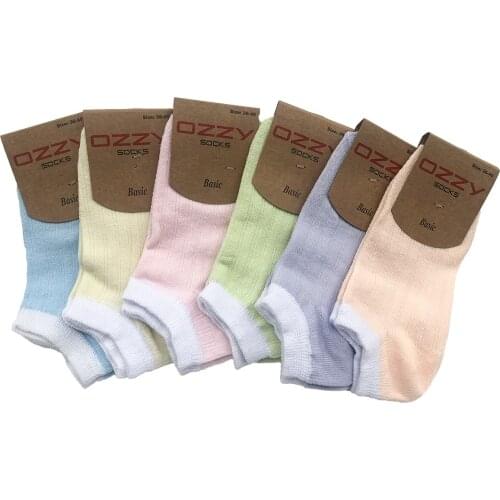 6 Pairs Cotton Womens Booties Socks Summer Durable Heel And Toe Soft Colors