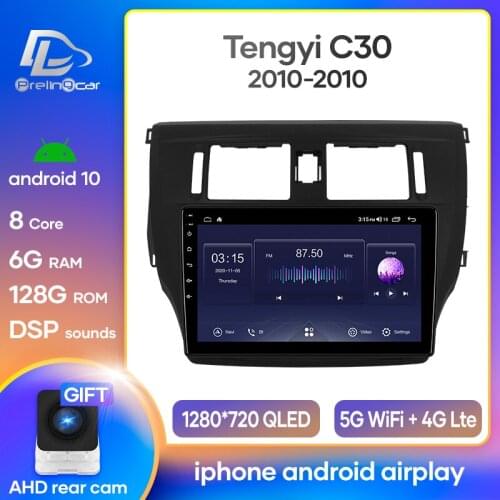 Prelingcar Android 10.0 For Great Wall Voleex Tengyi C30 2010-2012 Car Radio Multimedia Video Player GPS Navigation NO DVD 2 Din