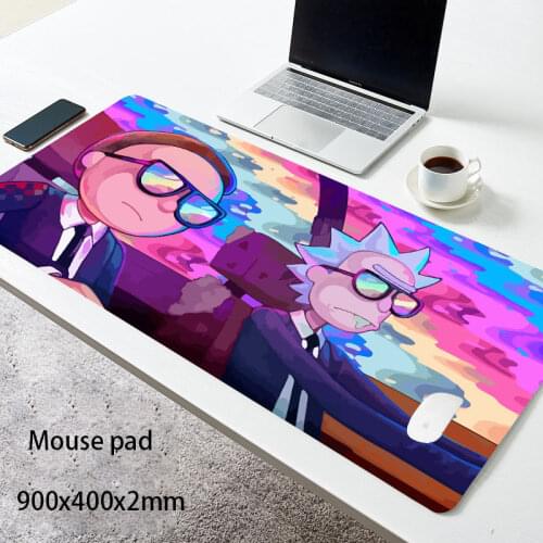 Anime Morty Large Mouse Pad xxl Computer Mousepad Tapis De Souris for Gamer Office PC Rick Desk Mat 900x400mm keyboard mouse pad