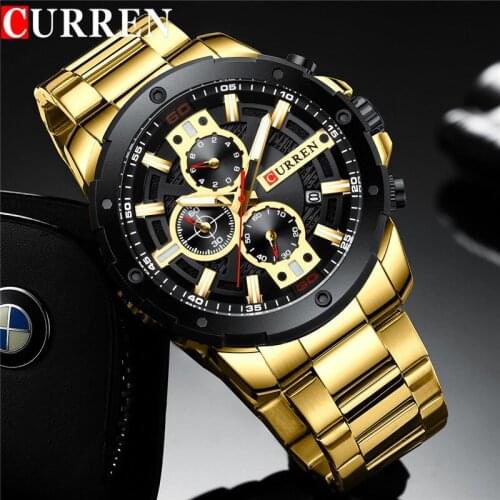 CURREN Man Sport WristWatch Waterproof Chronograph Men Watch Military Army Top Brand Luxury Stainless Steel Male Clock 8336