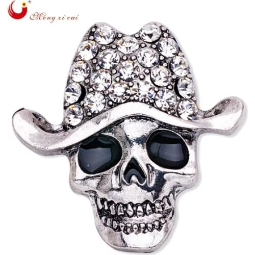 Skull-pin decorations for ladies' Halloween gifts fashionable jewelry skull hat brooches for women holiday gift high quality