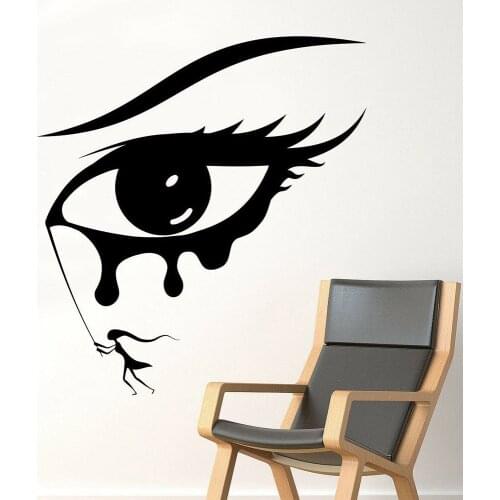 Girl Eyes Wall Decal For Bedroom Beauty Makeup Vinyl Wall Sticker Removable Home Decor Fashion Girls Dormitry Decoration W574