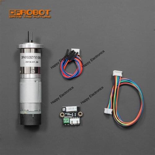 DFRobot 12V Low noise DC Gear Motor, 146RPM 1.0N*m With 51:1 reducer + 13PPR Encoder for competition or harsh environments robot