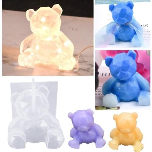 DIY 3D Bear Ornaments Epoxy Resin Mold Aromatherapy Plaster Silicone Mould Handmade Crafts Car Pendant Decorations Casting Tools