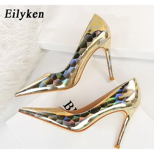 Eilyken New Snake Print Pointed Toe Woman Pumps Sexy Fashion Pointed Toe Party Nightclub Slingback Shoes Heels