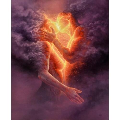 JMINE Div 5D Sex Kiss Couple Fire Clouds Full Diamond Painting cross stitch kits art artist 3D paint by diamonds