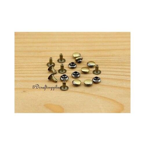 Rivets leather rivet bag clothing shoes studs flat 50 sets 4 mm anti brass H3