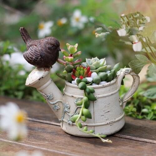 Bird Shower Creative Flehy Flower Pot ktop Rein Craft Ornament Peronality Micro Landcape Potted