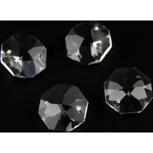 Crystal Flower Cut Facered Octagon Beads Clear 10mm-22mm Crystal Chandelier Beads For Home/Wedding Lamp Parts Decor