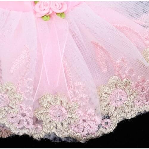Handmade Lace Trim Skirt Dress Clothes for 14inch American Doll Doll DIY Accessory