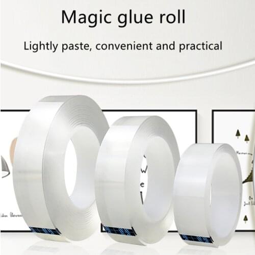 Reusable double-sided adhesive nano non-marking tape, removable sticker, washable adhesive ring disk sealing tape