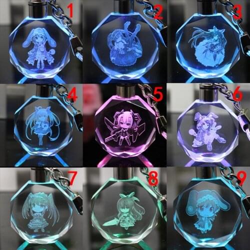 DATE A LIVE Fashion Anime Customized LED Key Chains Keyring Toy Keychain Light Keyholder Unisex Birthday Gift NEW