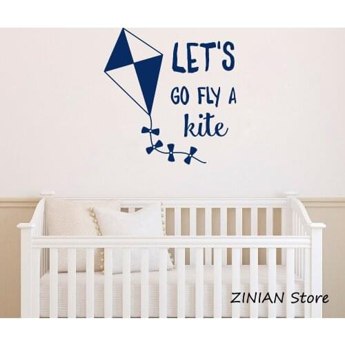 Motivational Quotes Vinyl Wall Stickers Bedroom Kids Room Ornament Removable Kite Wall Decal Baby Nursery Art Decals Mural Z083