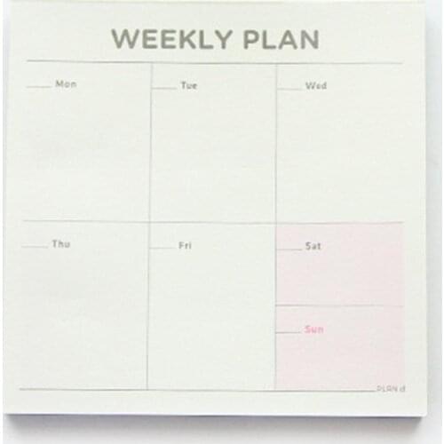 New Hot Weekly Monthly Check List Work Plan Square Paper Notebook Diary Agenda Daybook