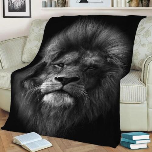 African lion king head Flannel Throw Blanket 3D Printed Keep Warm Sofa Child Blanket Home Decor Textiles Dream Family Gift