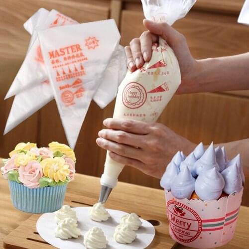 Meibum Frosting Cake Decoration Disposable Pastry Piping Bags 100Pcs/Pack Anti Burst Cream Icing Bags Cookie Macarons Tools