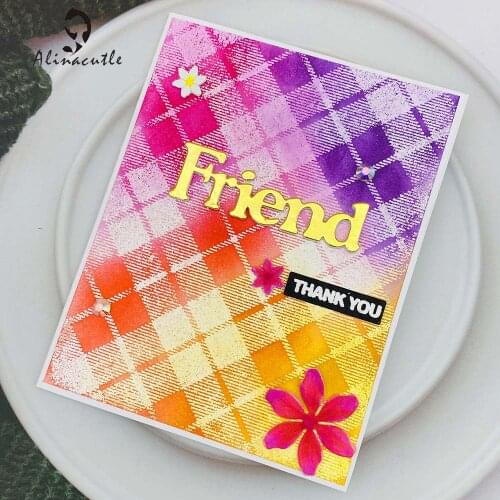 Alinacutle CLEAR STAMPS Square Block Line Background DIY Scrapbooking Card Album Paper Craft Rubber Transparent Silicon Stamps