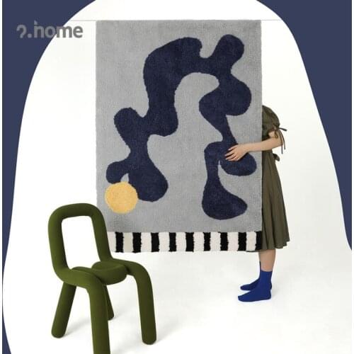 Luxury Geometric Memphis Abstract Art Carpet Thicken Living Bedroom Bedside Carpet Non-slip Kid Play Crawling Rug Home Decor