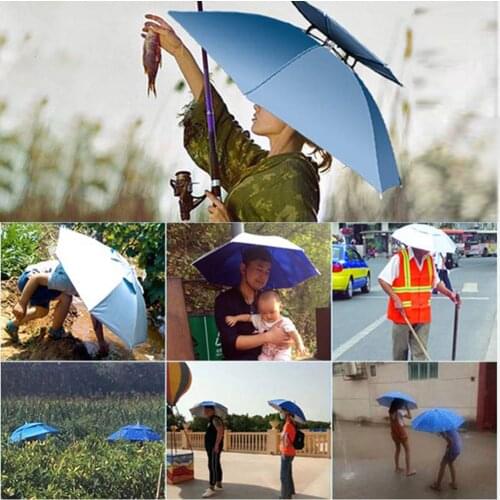 Foldable Umbrella Cap Fishing Tools Fishing Cap Outdoor Sport Foldable Sunscreen Shade Umbrella Hat Hiking Headwear