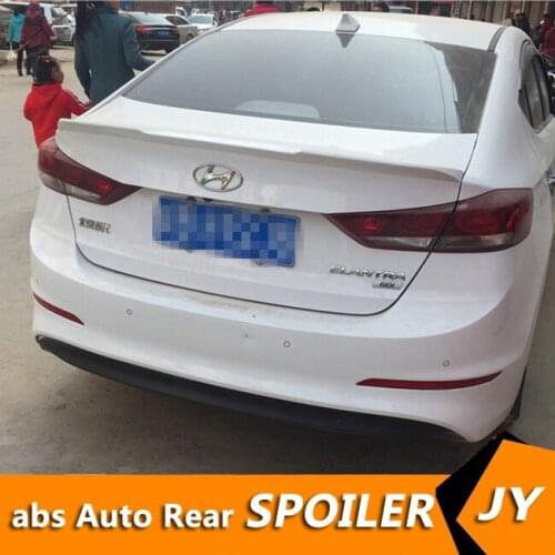For HYUNDAI Elantra Spoiler 2014-2016 Elantra spoiler High Quality ABS Material Car Rear Wing Primer Color Rear Spoiler