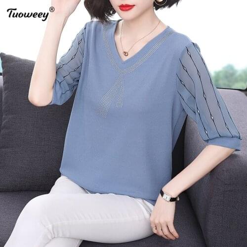New Summer Elastic solid Shirt Women Short Sleeve Fashion Elegant Blouse Women V Neck Plus Size Ladies Clothing Blusas