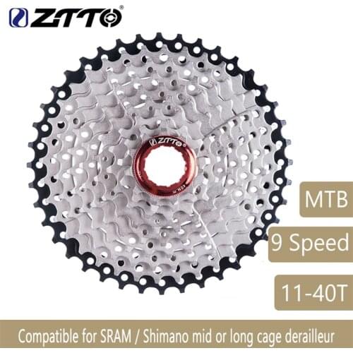 ZTTO Mountain Bike MTB 9 Speed Cassette 9 Velocidade 9S 40T Bicycle Parts Wide Ratio Cassete Freewheel For SRAM Shimano Sunrace