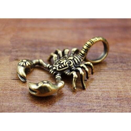 1PC Brass Scorpion Knife Bead Lanyard Pendant Key Chain Key Ring Necklace Bracelet DIY Accessories EDC Multipurpose Pendant