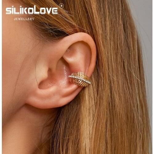 1pcs Retro Alloy Leaf Ear Clip for Women Creative Gold Micro Inlay Rhinestone Fake Earrings Clip on Earrings No Pierced