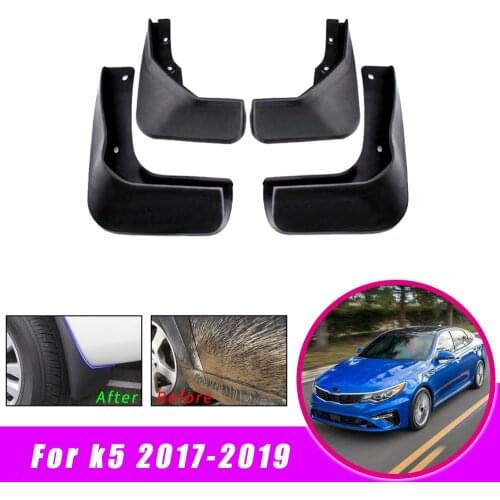 4Pcs Car Mud Guards For Kia K5 2017 2018 2019 Front Rear Splash Guards Over Fender Kit Car Styling Fender Accessories