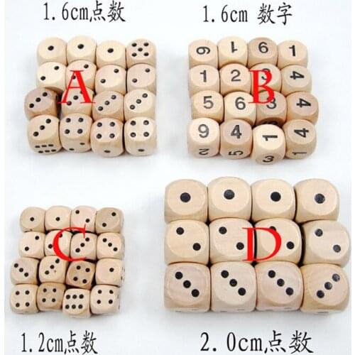 40PCS/Lot Dice Set High Quality Wooden ,6 Sided Point/Number Dice For Club/Party/Family Games