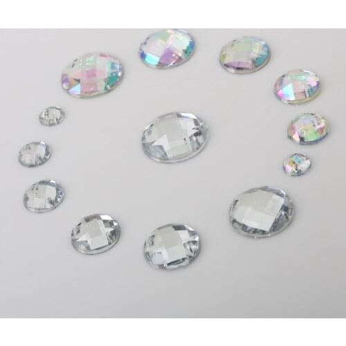 AB transparent acylic rhinestone applique crystal rhinestone sew on applique Flatback Strass Stones For DIY Clothes Decoration