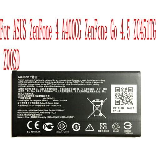 High Quality 1600mAh C11P1404 Battery For ASUS ZenFone 4 A400CG ZenFone Go 4.5 ZC451TG Z00SD Cell Phone