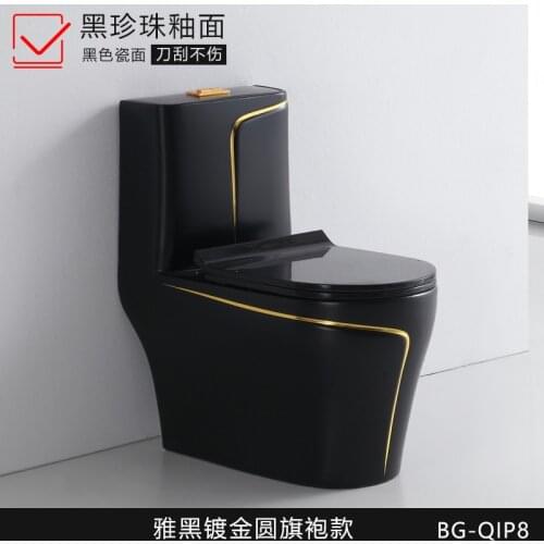Black gold European water saving siphon ceramic toilet