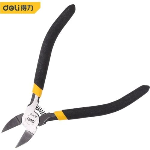 Deli 2715 Electrical Scissors Cr-V Diagonal Pliers Iron Wire Copper Wire Cutters With Labor-saved Spring Repair Tool Alicates