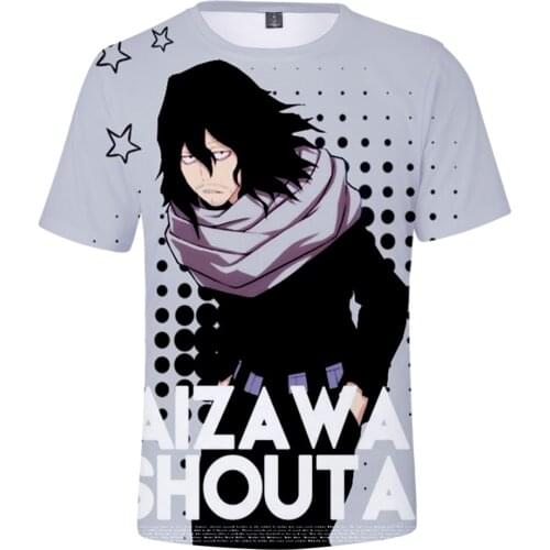 Anime My Hero Academia Aizawa Shota 3D Tshirt Spring Summer Boys/girls Street Clothes T-shirt Kids Tshirts Men/women Clothes