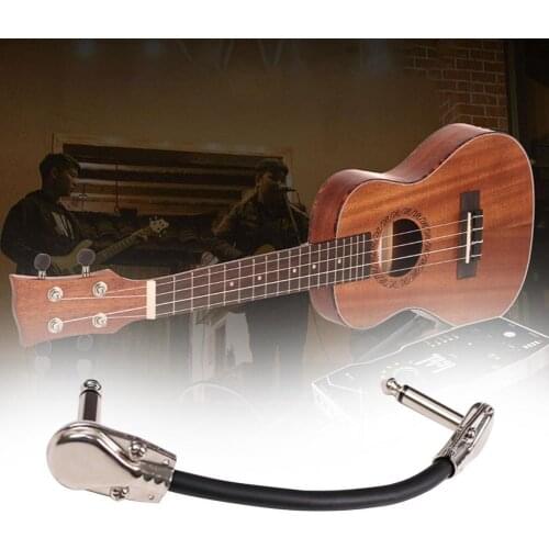 6.35mm Electric Guitar Cable 15cm/30cm Elbow Audio Connecting Line Guitar Effect Pedal Patch Cable For Microphone Mixer Effector