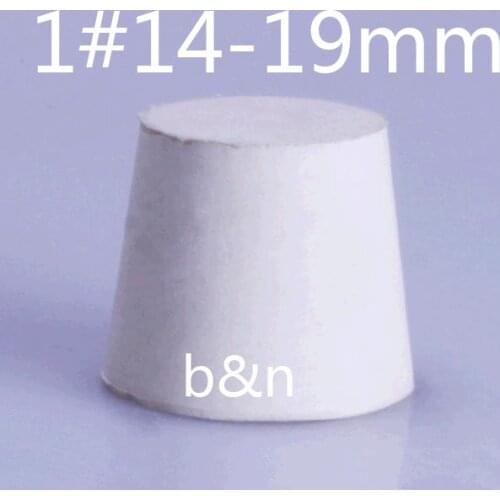 1# 14-19mm Flask plug Tube laboratory test tube stopper The white rubber closing sealing plug