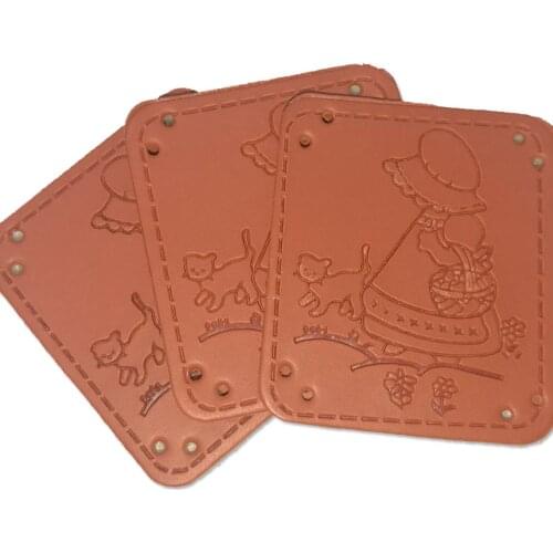 Natural Life Style Handmade Leather Patches For Handbags Leather Craft Supplies Gift Handwork Leather Labels For Clothes Tags