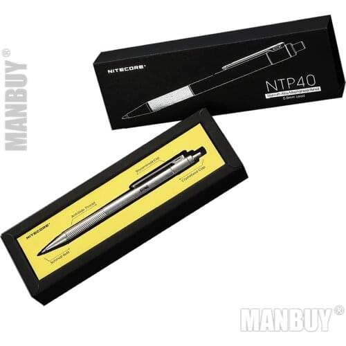 NITECORE Titanium Alloy Mechanical Pencil NTP40 Self-defense Titanium Alloy Writing Cartooning Exceptional Sketch Free Shipping