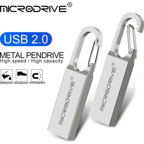 Metal USB Flash Drive 32GB 16GB Pendrive Flash Memory Stick 64gb 128gb waterproof Pen Drive usb disk with key chain