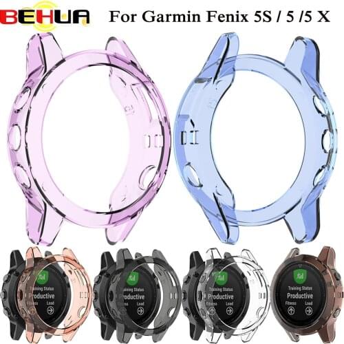 Soft Ultra-Slim Crystal Clear TPU Protector Case Cover For Garmin Fenix 5 5S 5X GPS Smart watch accessories Fenix5 Shell Cases
