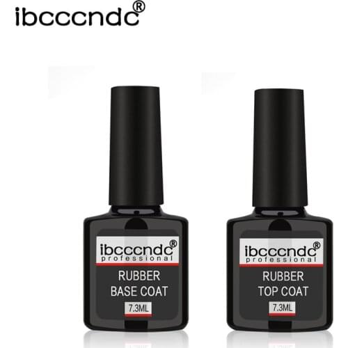 2pcs/lot 7.5ml Thick Rubber Base and Top Coat Kit for Varnish UV LED Gel Nail Polish Manicure UV Nail Primer